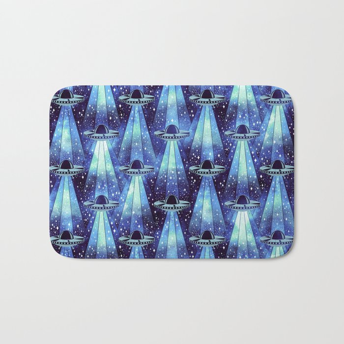 Cosmic UFO - mysterious blue flash Bath Mat Gallery Image 1