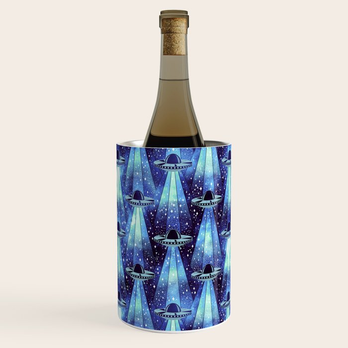 Cosmic UFO - mysterious blue flash Wine Chiller Gallery Image 1