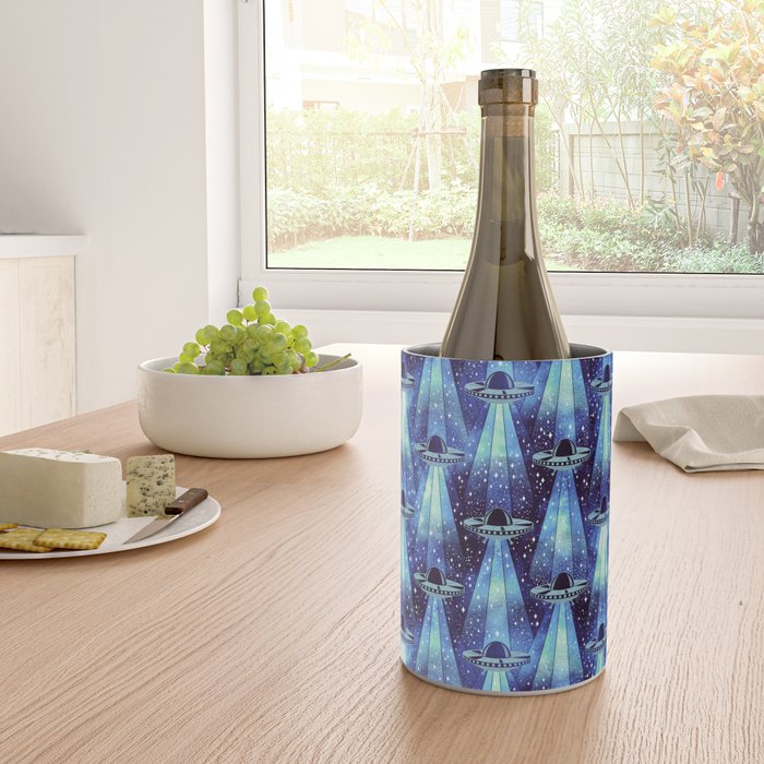 Cosmic UFO - mysterious blue flash Wine Chiller Gallery Image 4