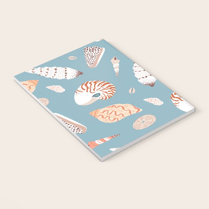 Vintage sea shell flat illustration pattern Notebook Gallery Image 3