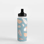 Vintage sea shell flat illustration pattern Water Bottle Gallery Image 2