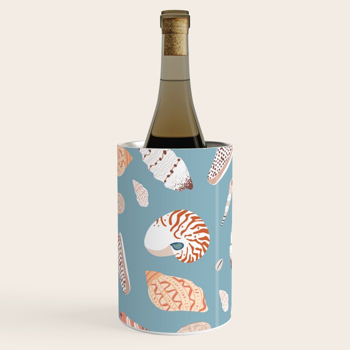 Vintage sea shell flat illustration pattern Wine Chiller Gallery Image 2