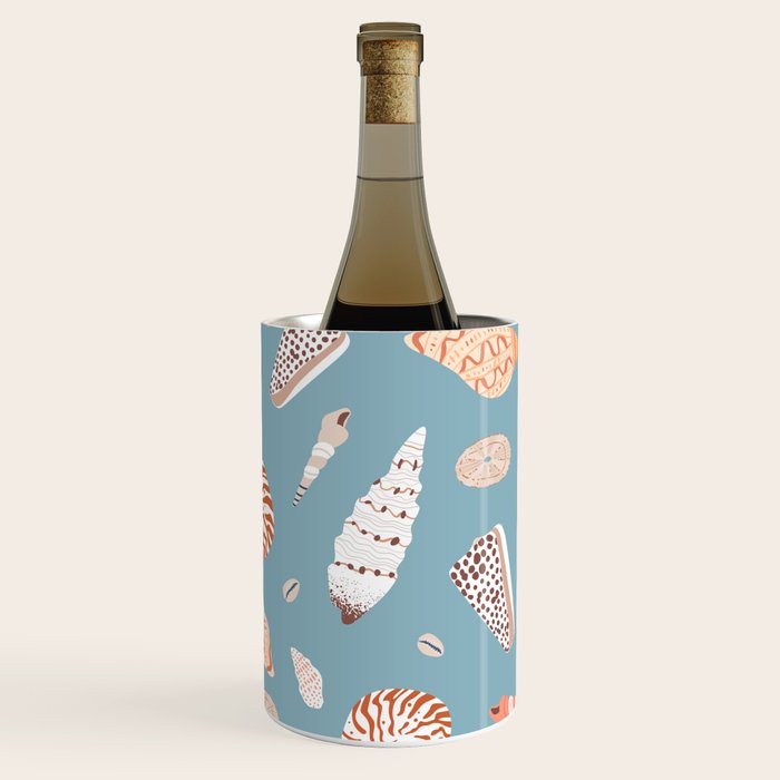 Vintage sea shell flat illustration pattern Wine Chiller Gallery Image 1