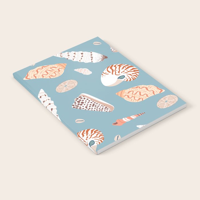 Vintage sea shell flat illustration pattern Notebook Gallery Image 2