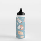 Vintage sea shell flat illustration pattern Water Bottle Gallery Image 3