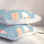 Vintage sea shell flat illustration pattern Pillow Sham Gallery Image 3
