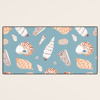 Vintage sea shell flat illustration pattern Desk Mat Gallery Image 3