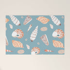 Vintage sea shell flat illustration pattern Welcome Mat Gallery Image 1