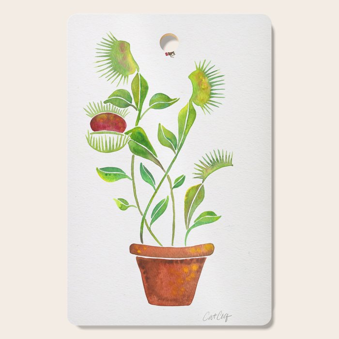 Venus Fly Trap Watercolor Cutting Board Gallery Image 1