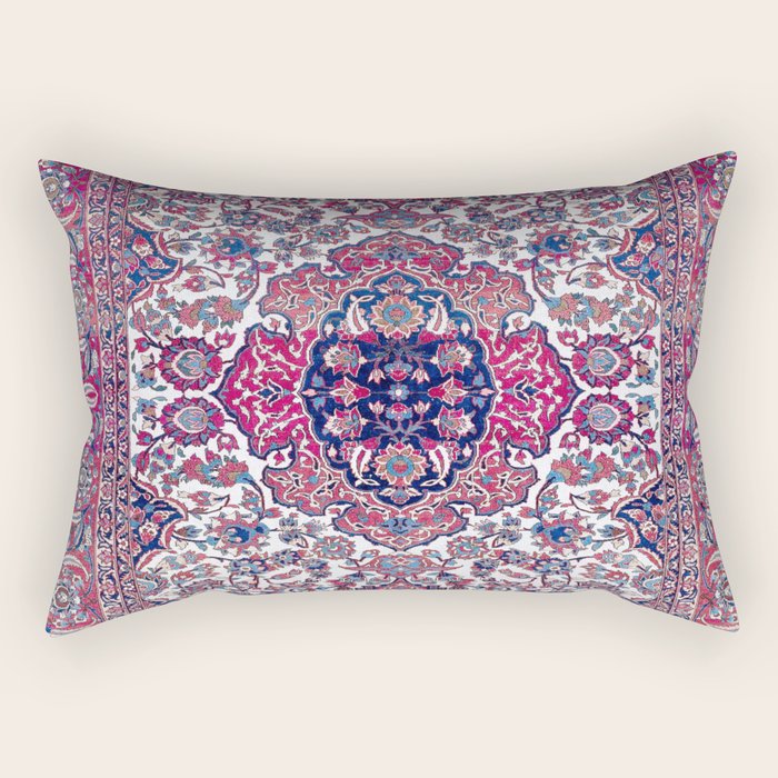 Esfahan Central Persian Rug Print Rectangular Pillow Gallery Image 2