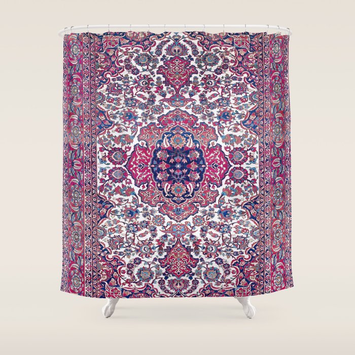 Esfahan Central Persian Rug Print Shower Curtain Gallery Image 1
