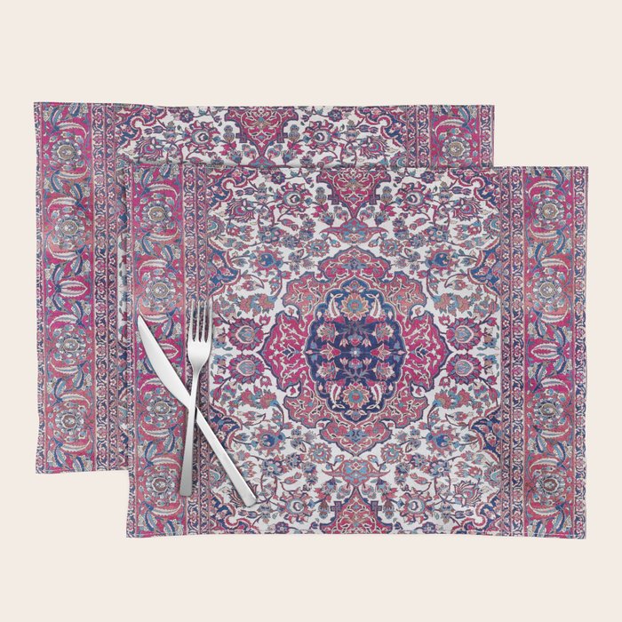 Esfahan Central Persian Rug Print Placemat Gallery Image 1