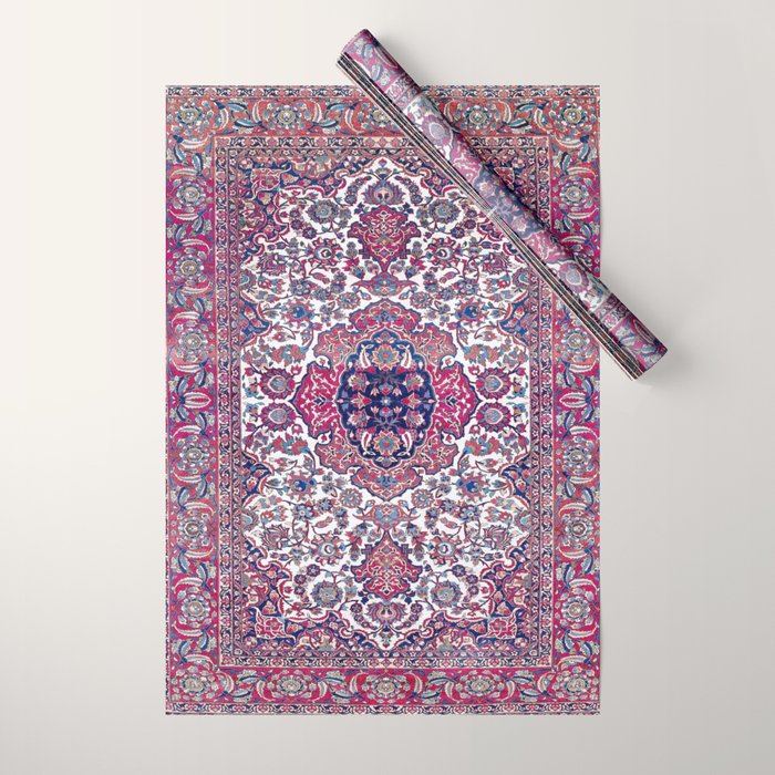 Esfahan Central Persian Rug Print Wrapping Paper Gallery Image 1