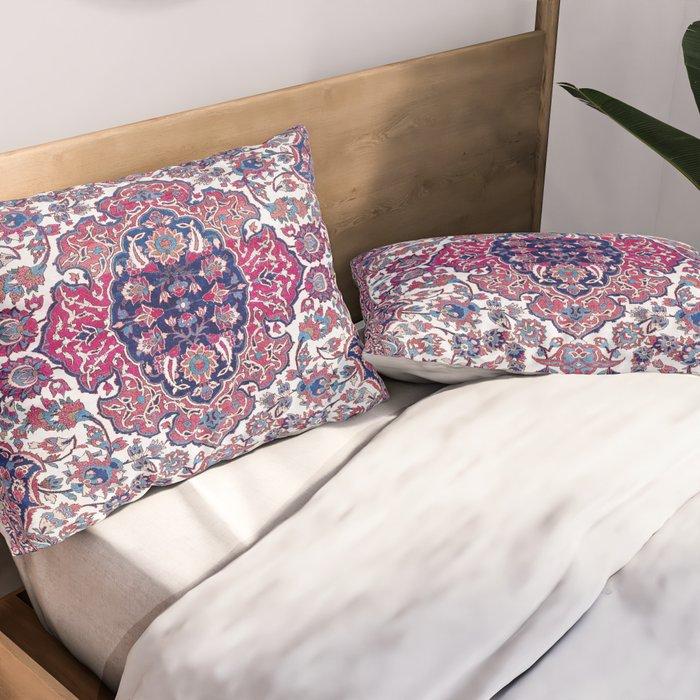 Esfahan Central Persian Rug Print Pillow Sham Gallery Image 2