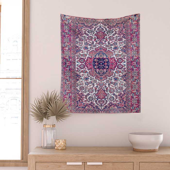 Esfahan Central Persian Rug Print Wall Tapestry Gallery Image 2