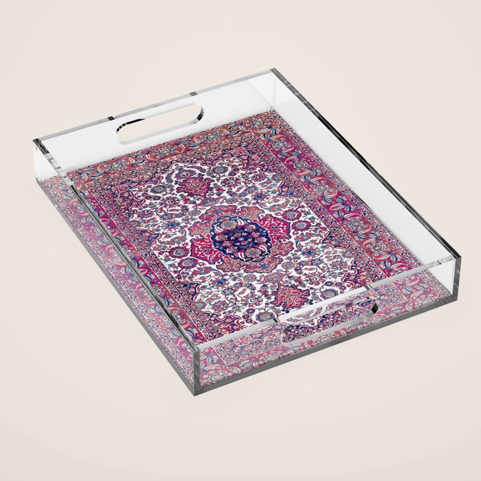 Esfahan Central Persian Rug Print Acrylic Tray Gallery Image 1
