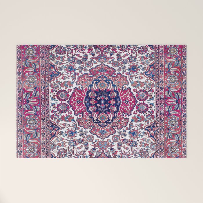 Esfahan Central Persian Rug Print Welcome Mat Gallery Image 1