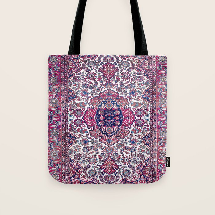 Esfahan Central Persian Rug Print Tote Bag Gallery Image 1