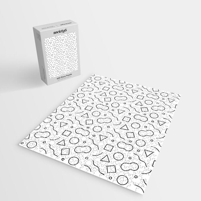 Fun geometric doodle shape art pattern Jigsaw Puzzle Gallery Image 2