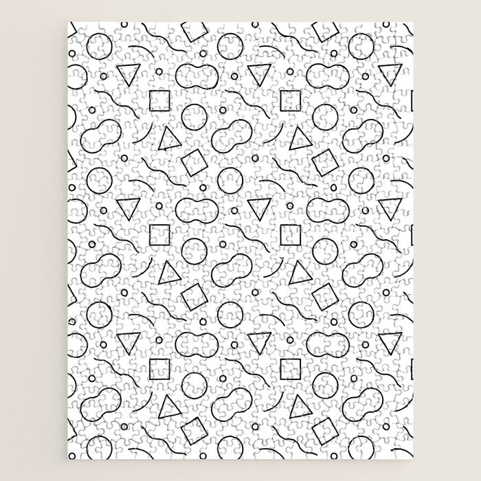 Fun geometric doodle shape art pattern Jigsaw Puzzle Gallery Image 1