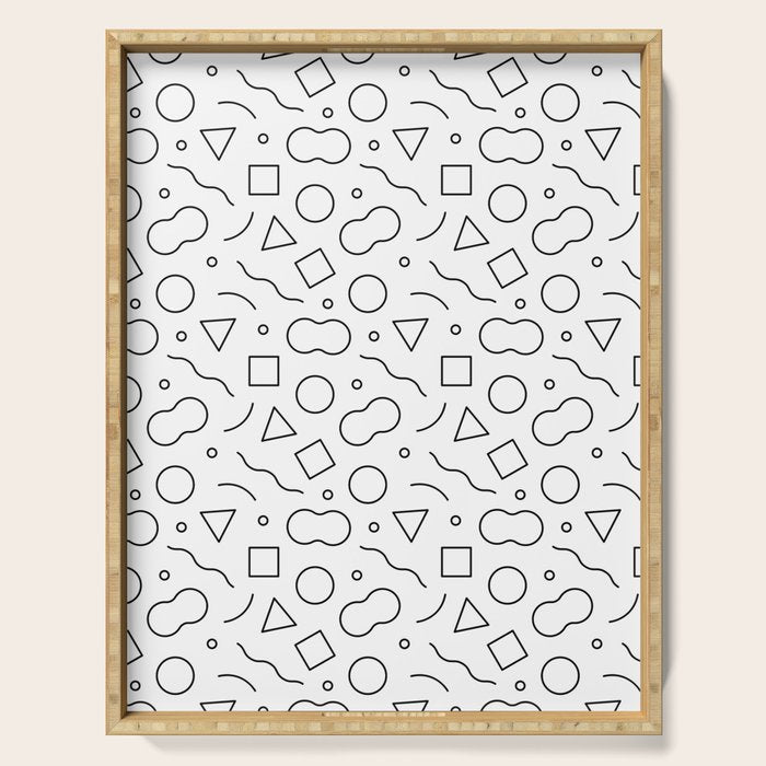 Fun geometric doodle shape art pattern Serving Tray Gallery Image 1