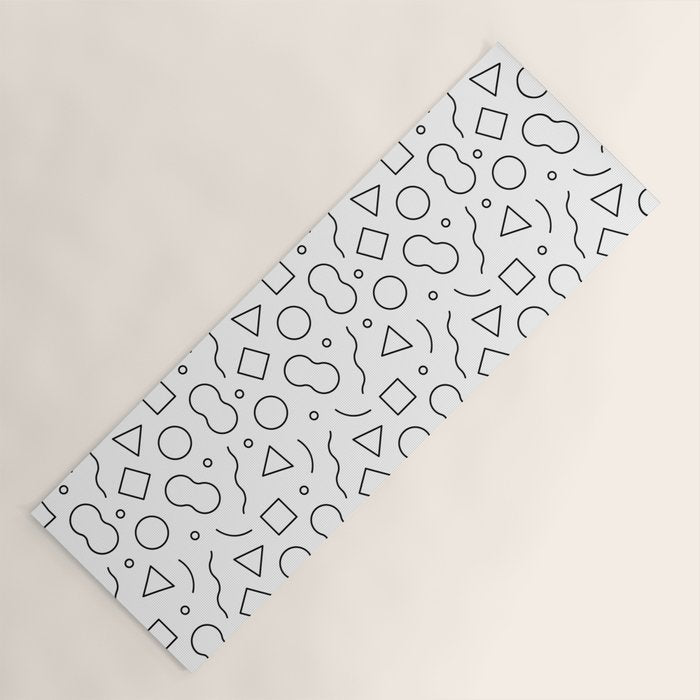 Fun geometric doodle shape art pattern Yoga Mat Gallery Image 1
