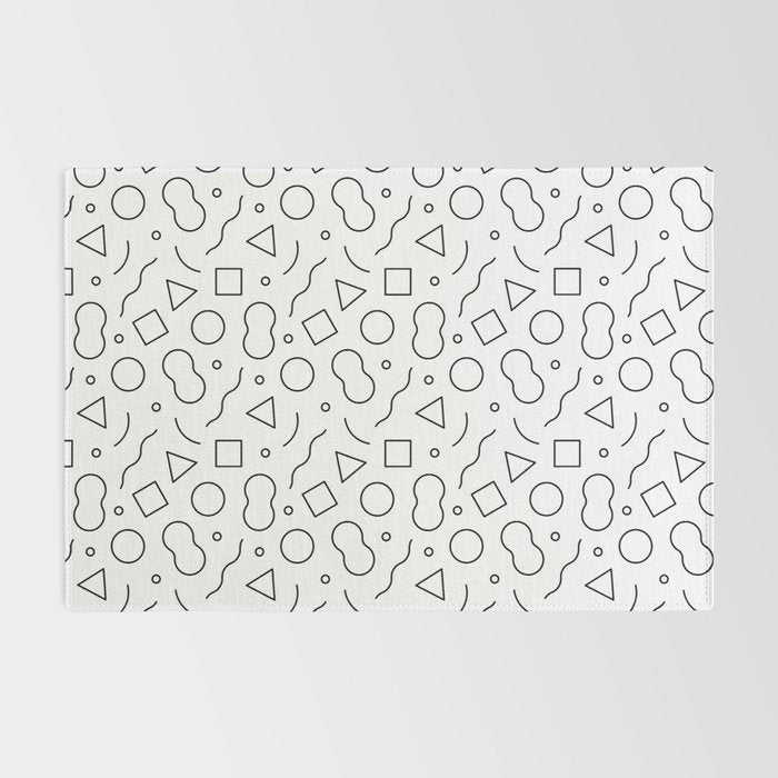 Fun geometric doodle shape art pattern Rug Gallery Image 2