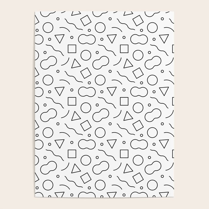Fun geometric doodle shape art pattern Poster Gallery Image 4