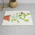 Venus Fly Trap Watercolor Rug Gallery Image 1