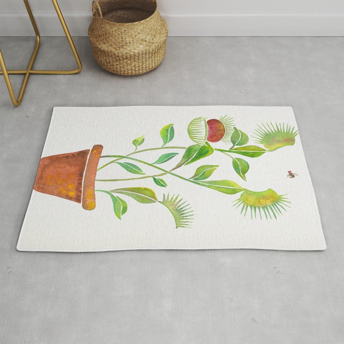 Venus Fly Trap Watercolor Rug Gallery Image 1