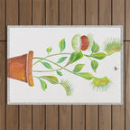 Venus Fly Trap Watercolor Outdoor Rug Gallery Image 1