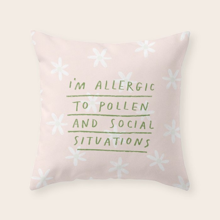 Allergic To Pollen Throw Pillow Gallery Image 1