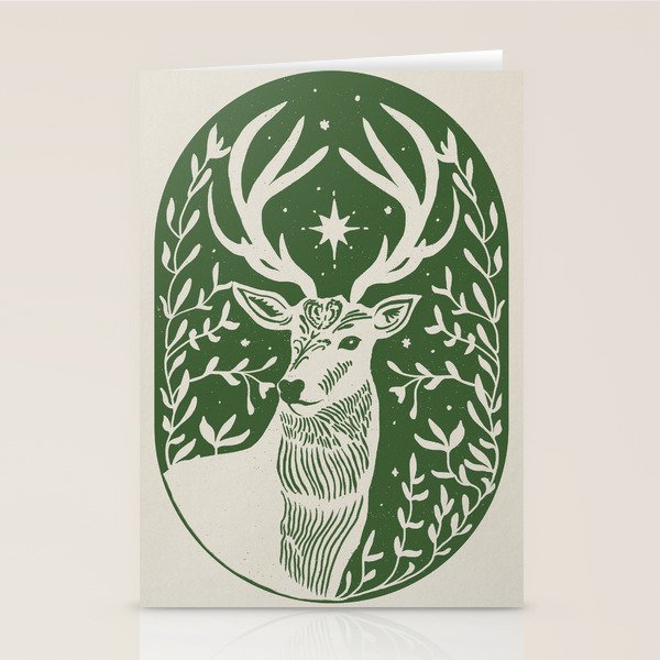 Folk Reindeer Stationery Card Gallery Image 2