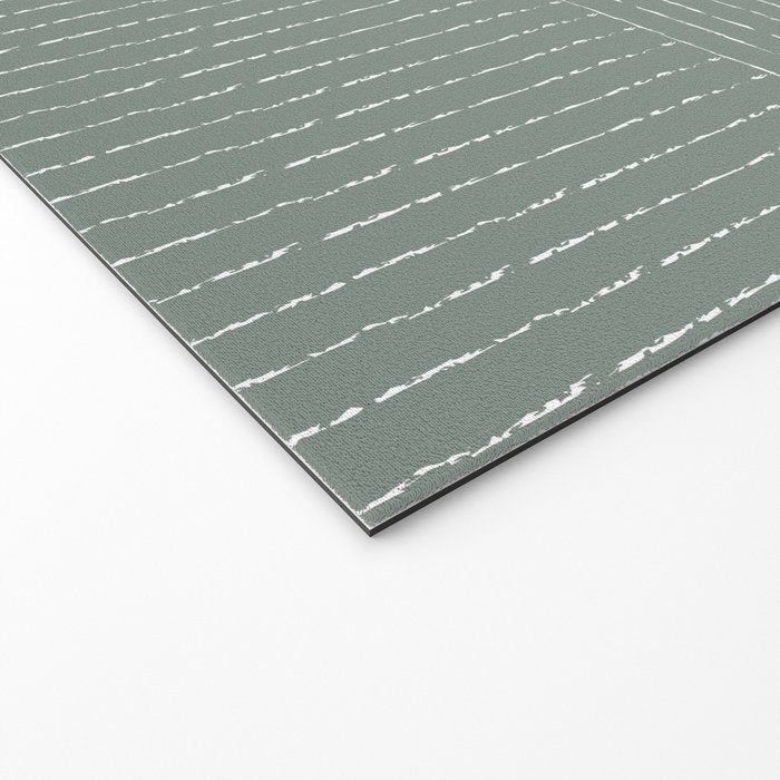 Lines (Linen Green) Welcome Mat Gallery Image 2