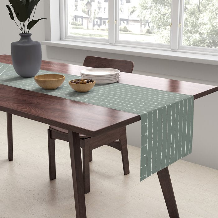 Lines (Linen Green) Table Runner Gallery Image 2