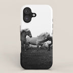 Art in motion - running horses black and white iPhone Case Gallery Image 1