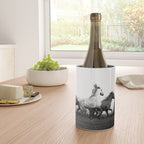 Art in motion - running horses black and white Wine Chiller Gallery Image 4