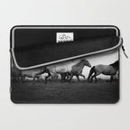 Art in motion - running horses black and white Laptop Sleeve Gallery Image 2