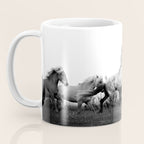 Art in motion - running horses black and white Coffee Mug Gallery Image 3