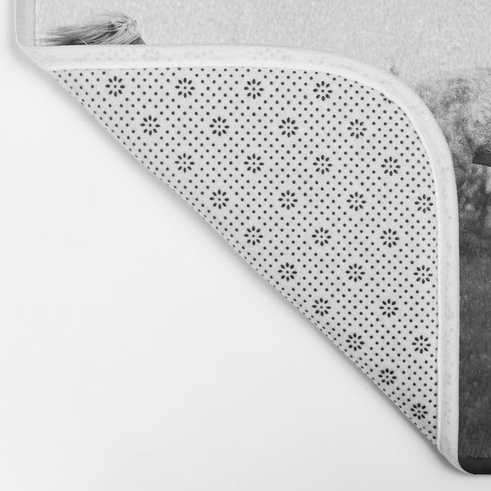 Art in motion - running horses black and white Bath Mat Gallery Image 2