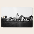 Art in motion - running horses black and white Cutting Board Gallery Image 1