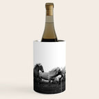Art in motion - running horses black and white Wine Chiller Gallery Image 2