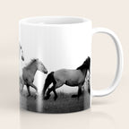 Art in motion - running horses black and white Coffee Mug Gallery Image 1