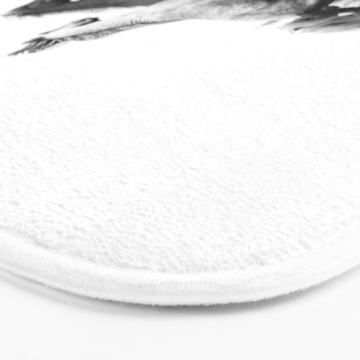 Art in motion - running horses black and white Bath Mat Gallery Image 3