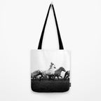 Art in motion - running horses black and white Tote Bag Gallery Image 2