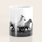 Art in motion - running horses black and white Coffee Mug Gallery Image 4