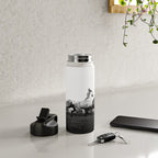 Art in motion - running horses black and white Water Bottle Gallery Image 4