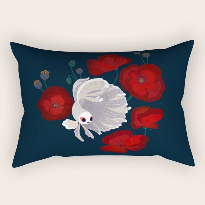 Bettas and Poppies Rectangular Pillow Gallery Image 1