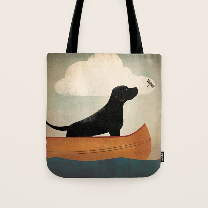 Black Lab Labrador Retriever Dog Canoe Ride Tote Bag Gallery Image 1