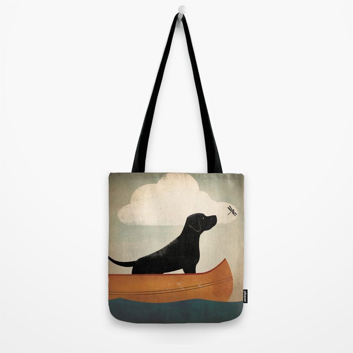 Black Lab Labrador Retriever Dog Canoe Ride Tote Bag Gallery Image 2